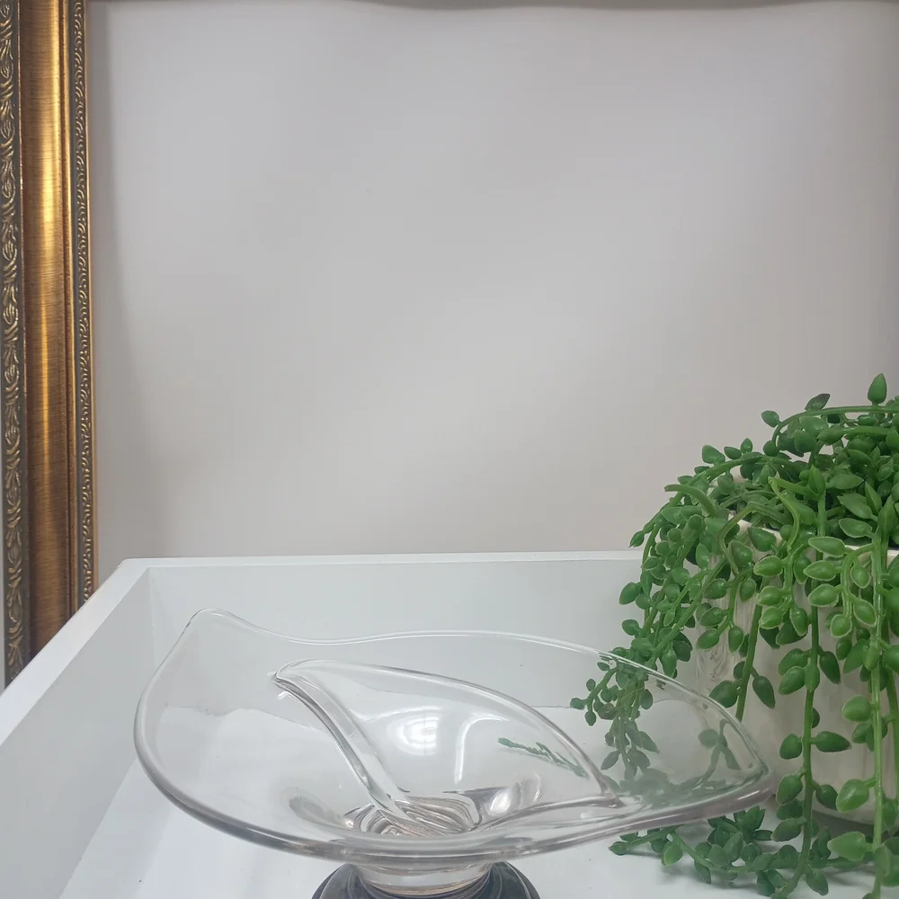Sterling Silver Base, Elegant Divided Glass Bowl